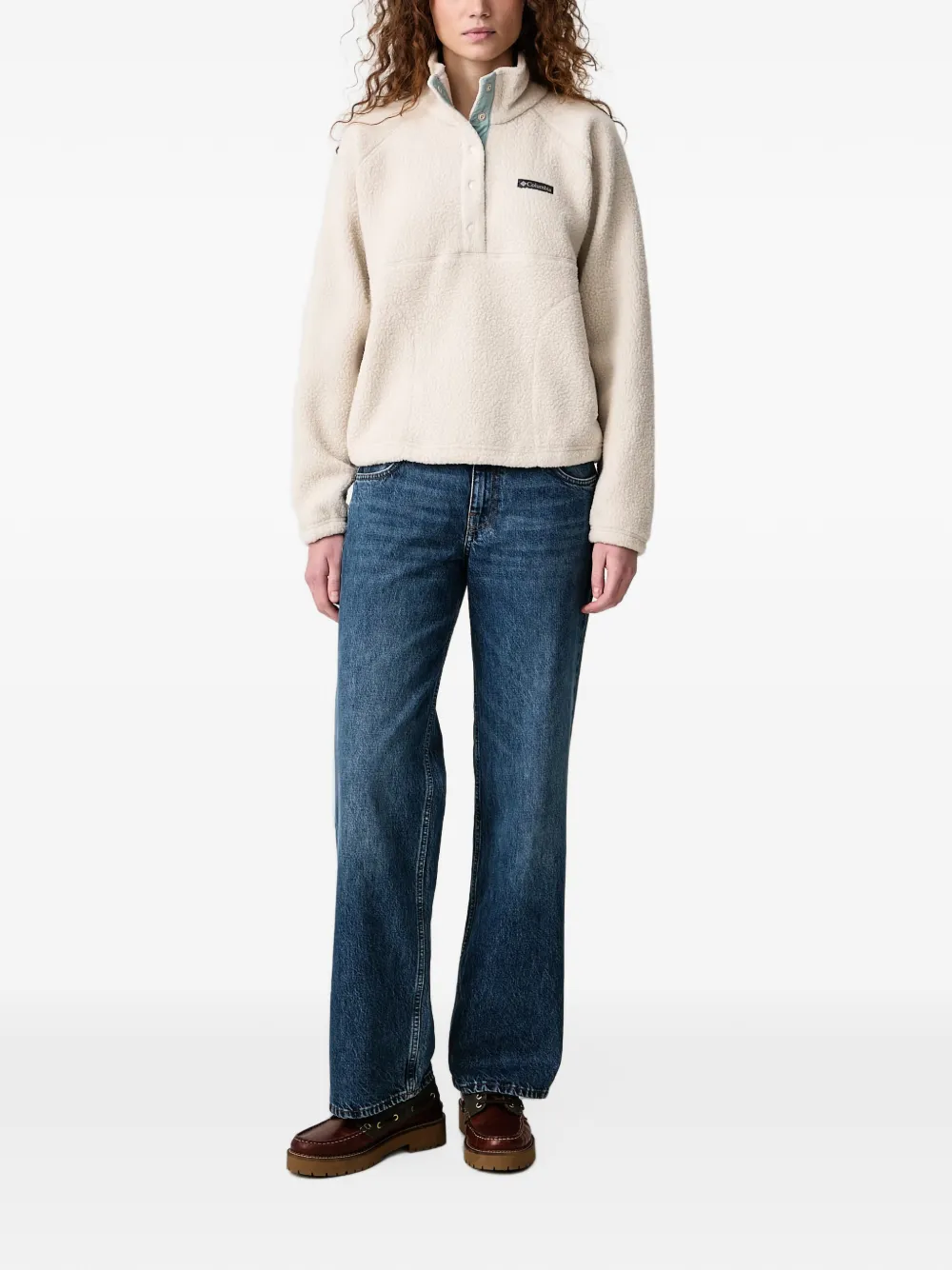 Columbia Jasper Ridge™ fleece-texture press-stud sweater Beige