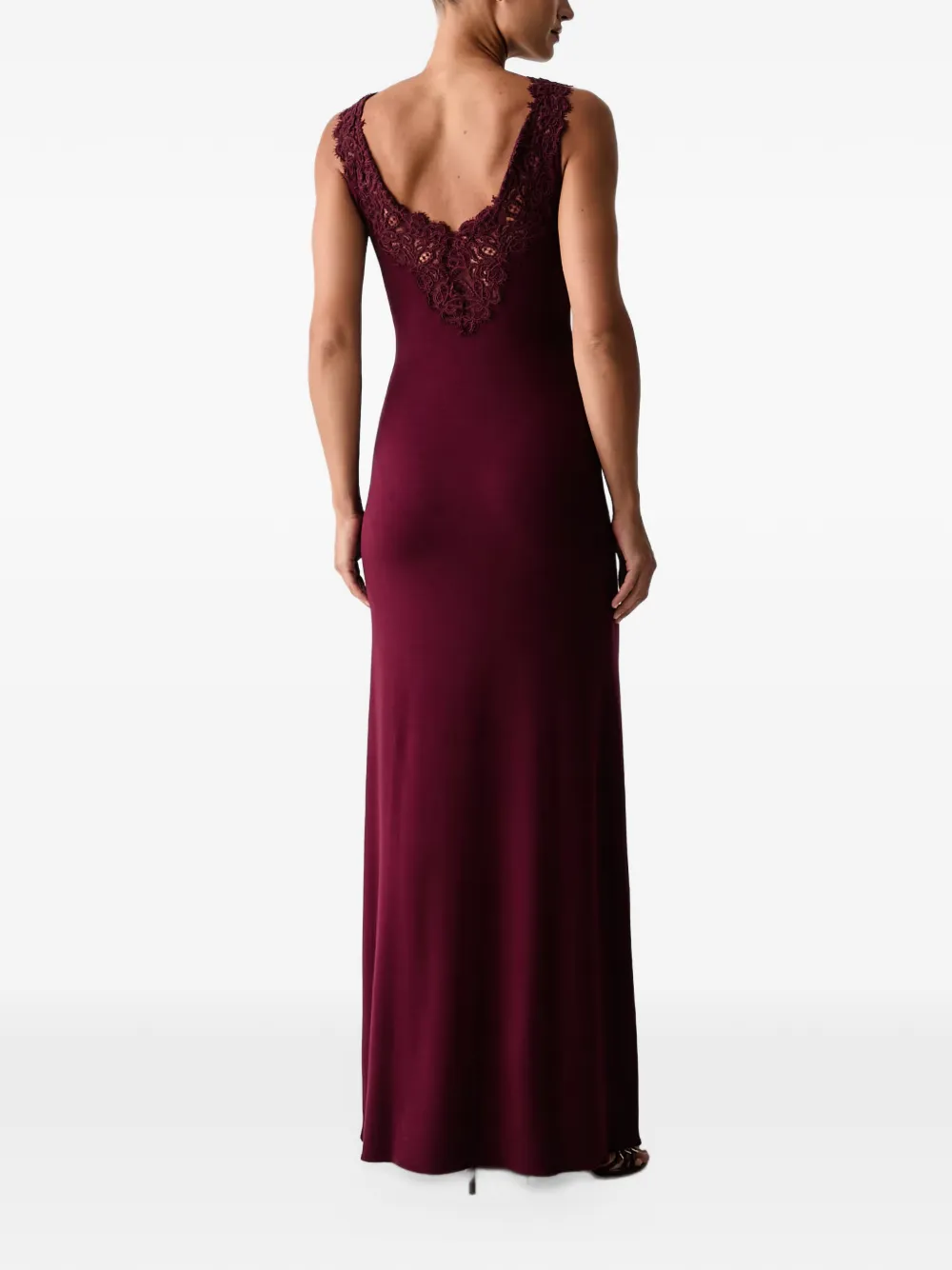 Ermanno Scervino lace-trim sleeveless maxi dress Rood