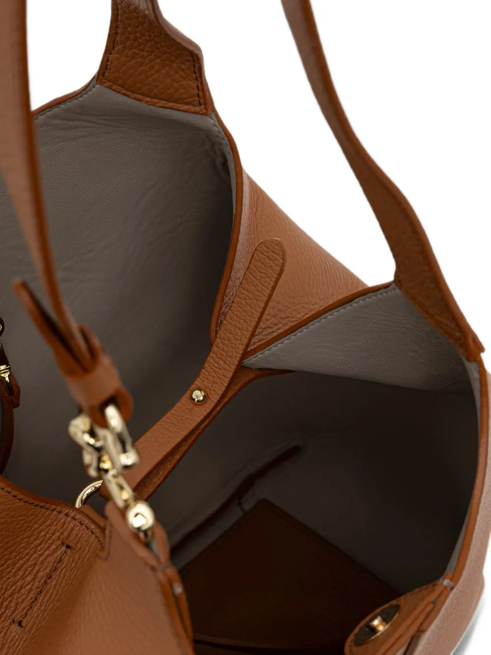 Coccinelle C-Easy grained-leather tote bag Bruin