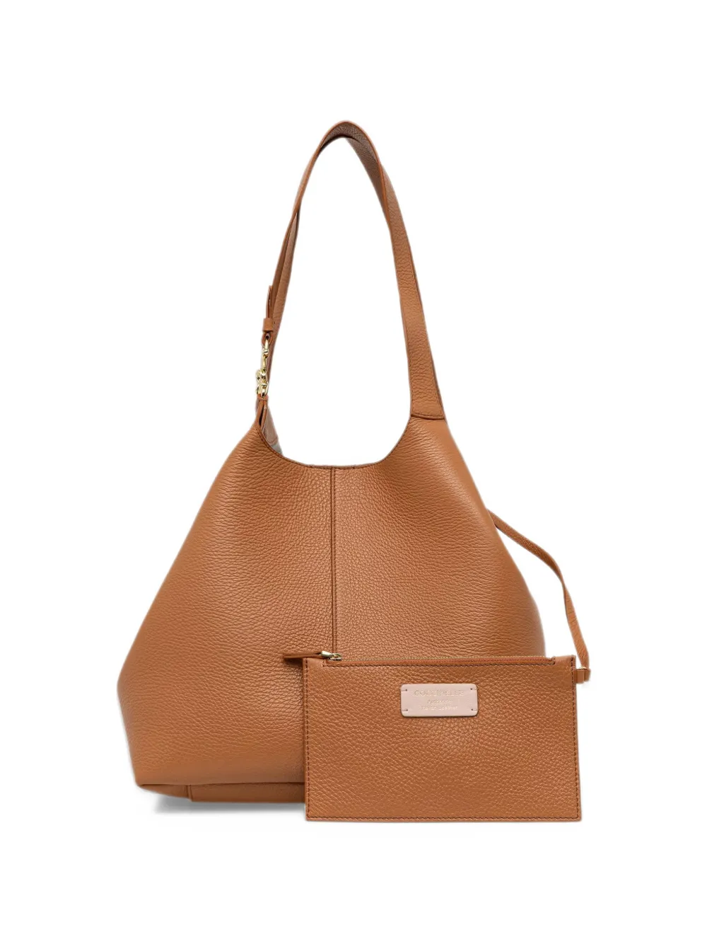 Coccinelle C-Easy grained-leather tote bag Bruin