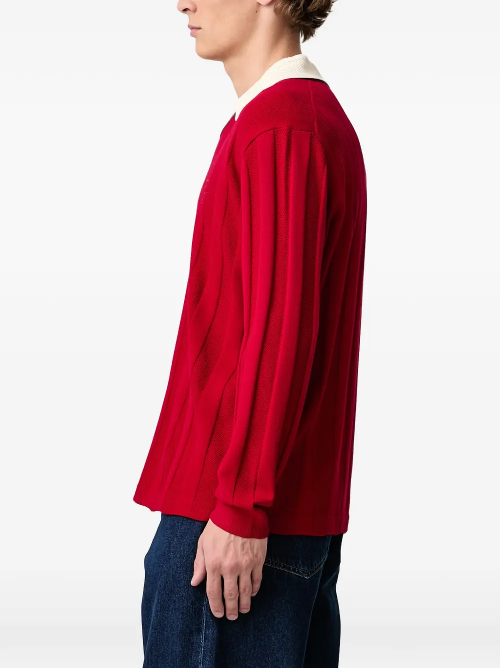 Filling Pieces polo-collar long-sleeved T-shirt Rood