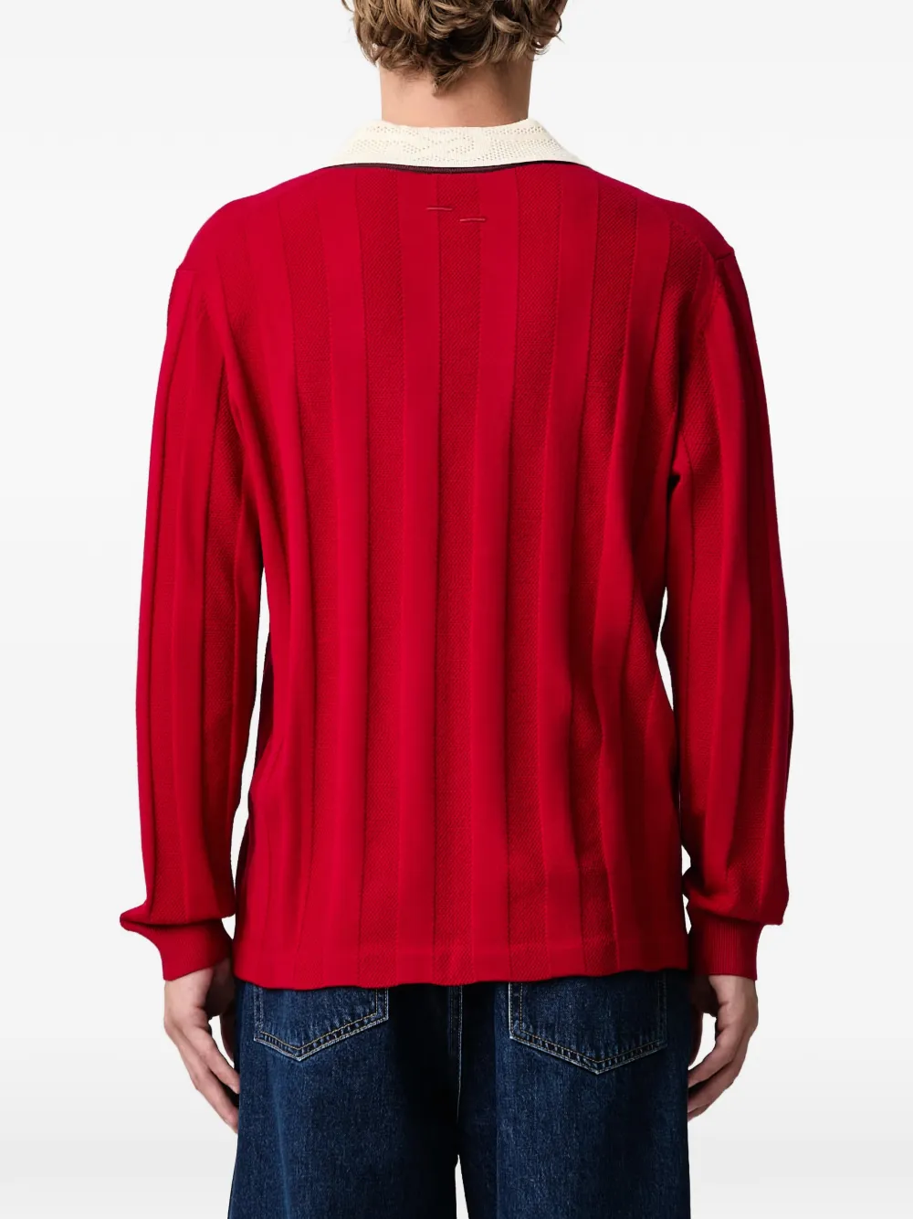 Filling Pieces polo-collar long-sleeved T-shirt Rood