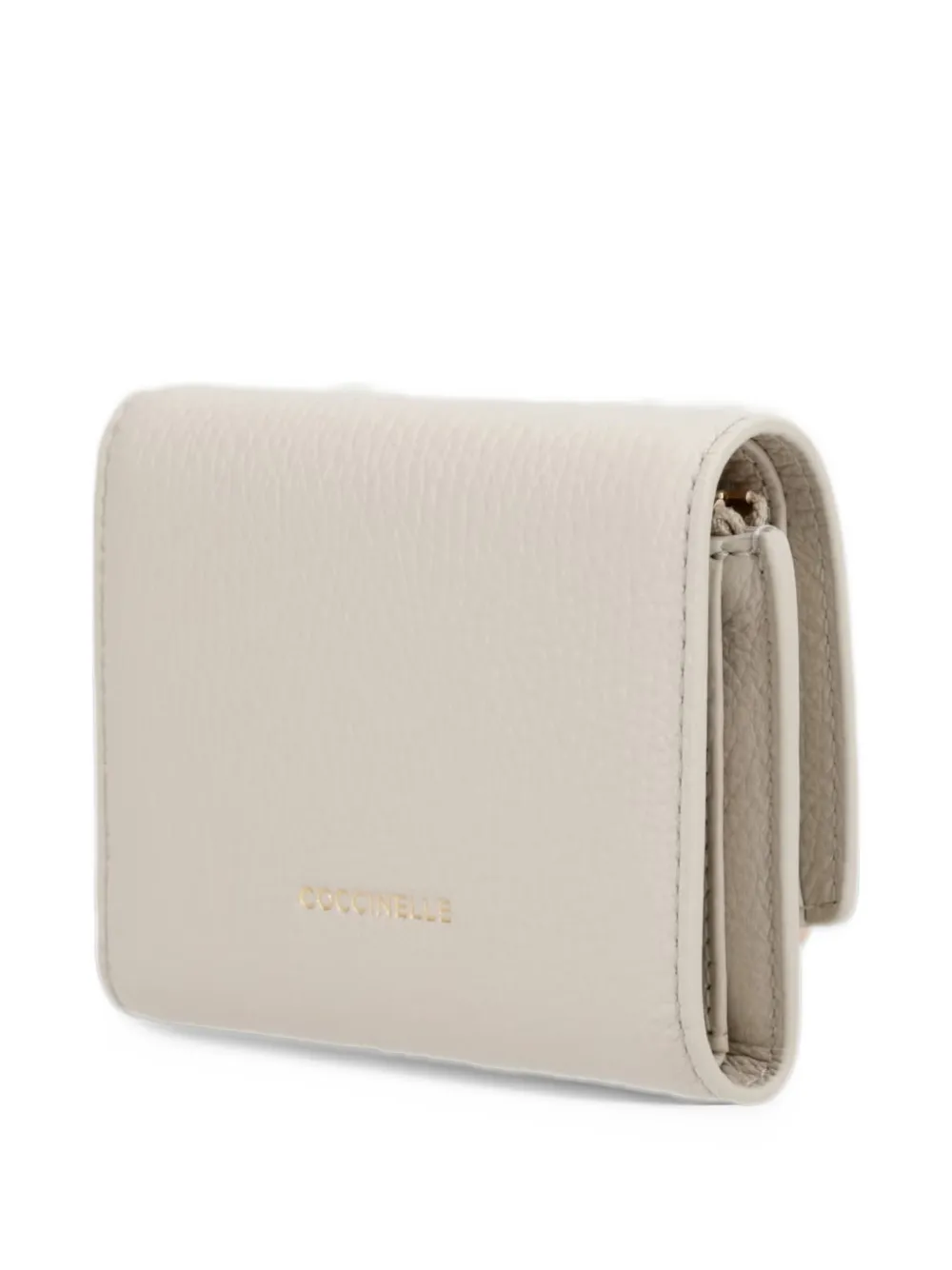 Coccinelle Pansy logo-plaque pebbled-leather wallet Grijs