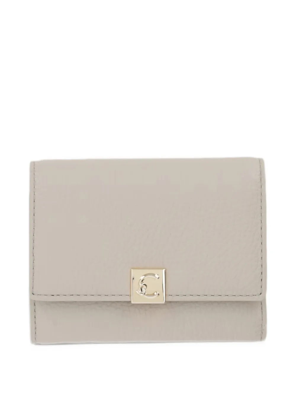 Coccinelle Pansy logo-plaque pebbled-leather wallet - Grigio