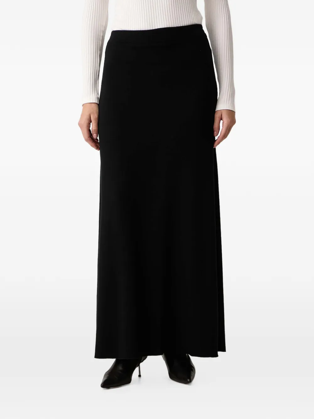 Ermanno Scervino lace-trim jersey maxi skirt Zwart