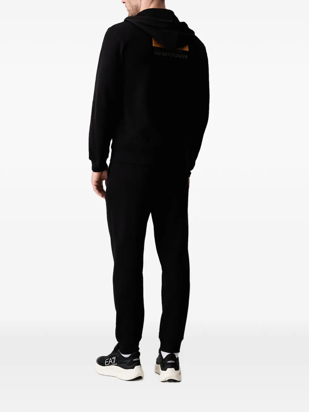 Ea7 Emporio Armani logo-print zip-up hoodie Zwart