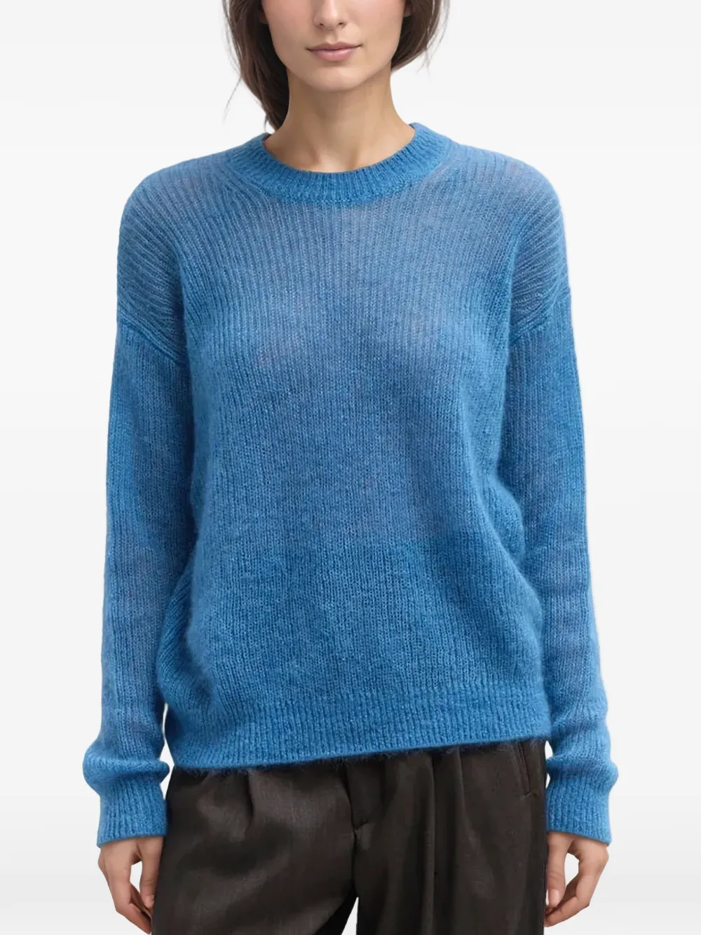 Tibi ribbed-knit mohair-blend sweater - Blu