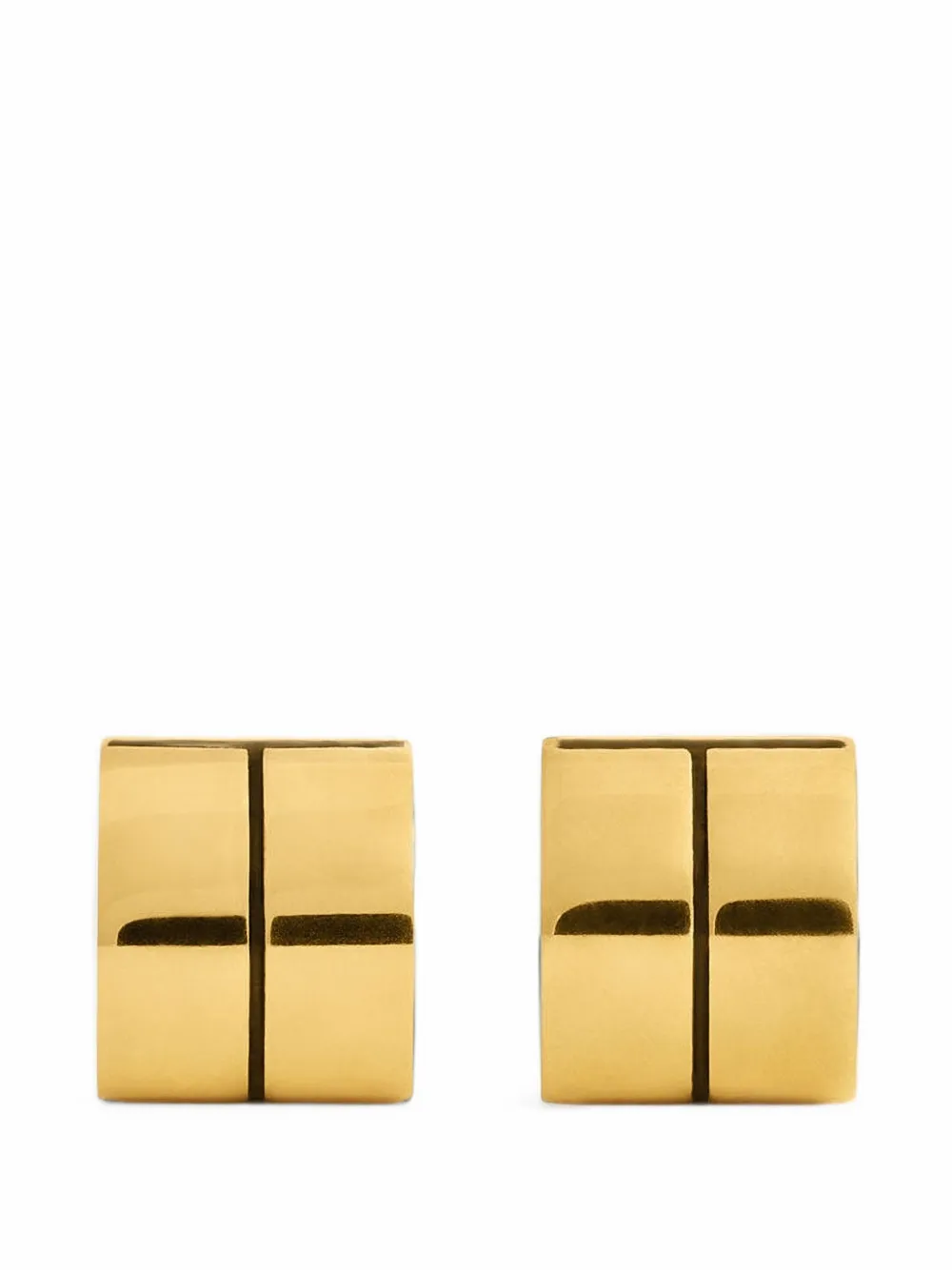 TOTEME Signature stripe hoops black/gold - Oro