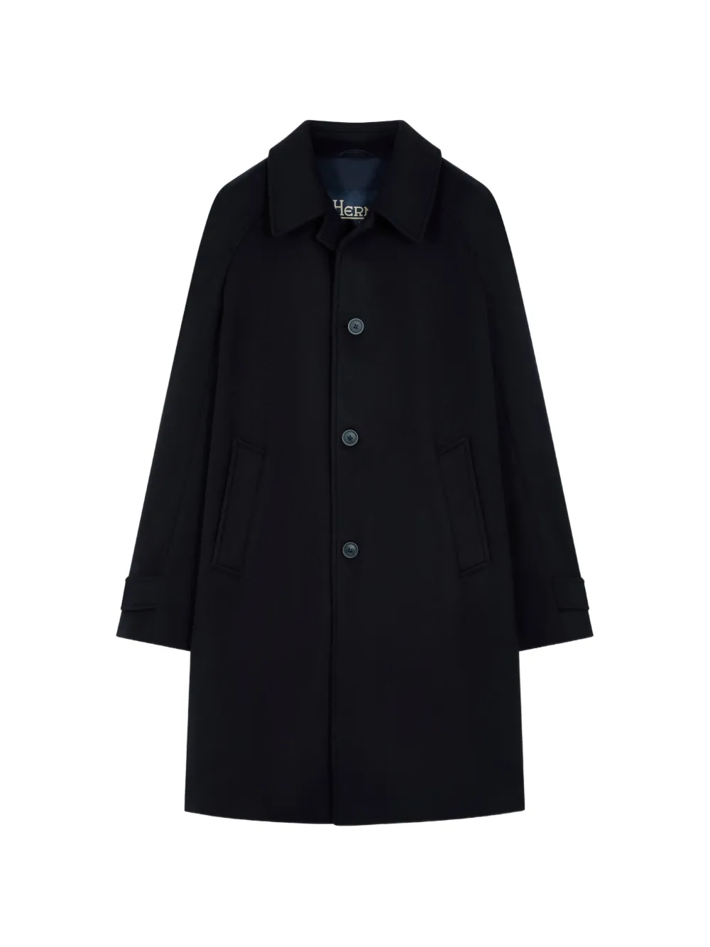 Herno button-fastening raglan-sleeve coat Blauw