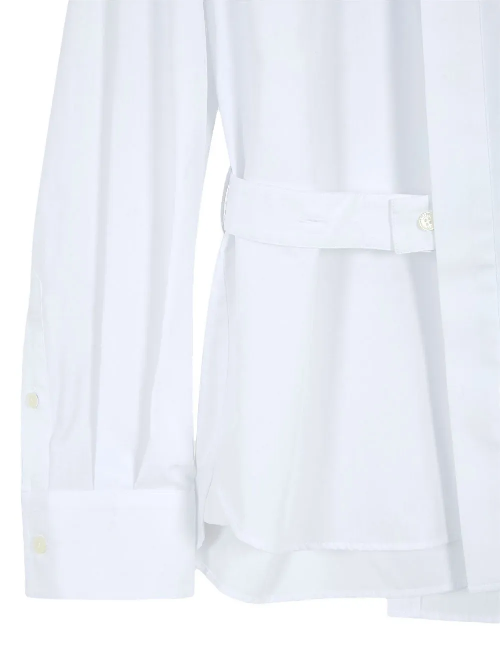sacai layered buckled shirt Wit