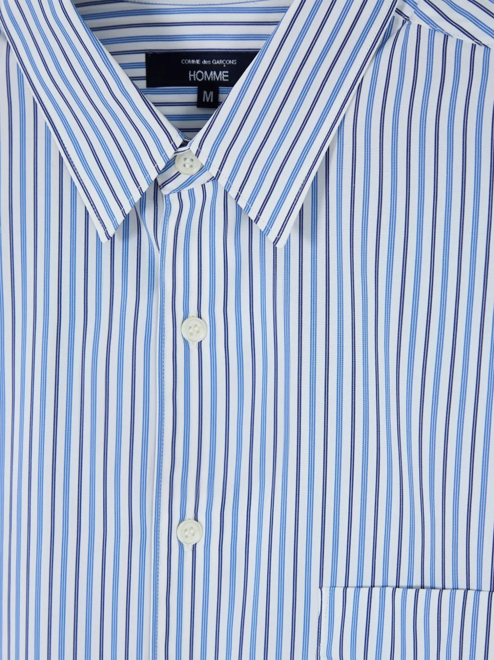 Comme des Garçons Homme vertical-stripe long-sleeve shirt Blauw