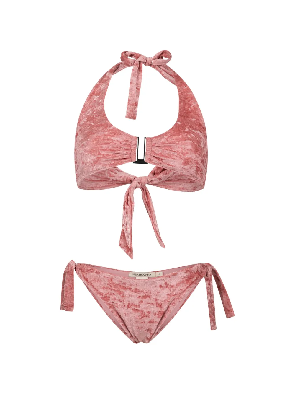 PARAMIDONNA Jane velvet-halterneck bikini - Rosa