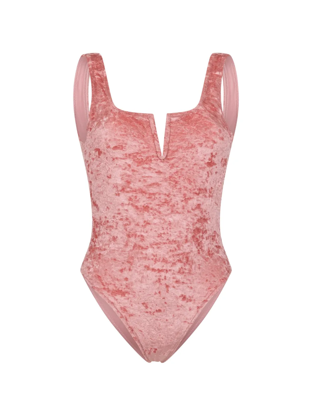PARAMIDONNA Elle velvet-effect swimsuit - Rosa