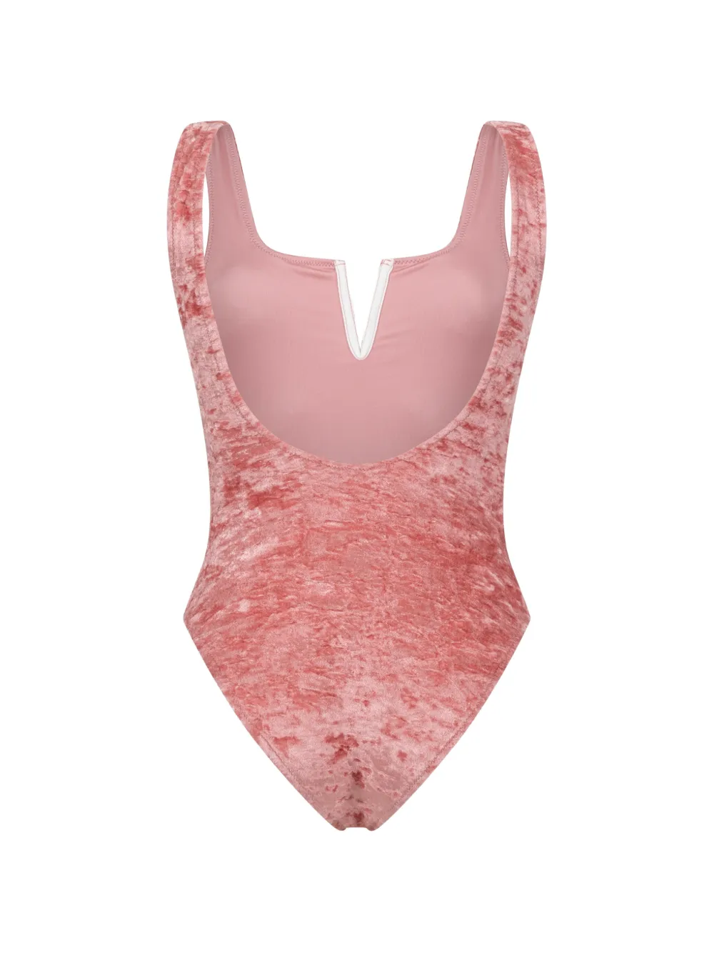 PARAMIDONNA Elle velvet-effect swimsuit Roze