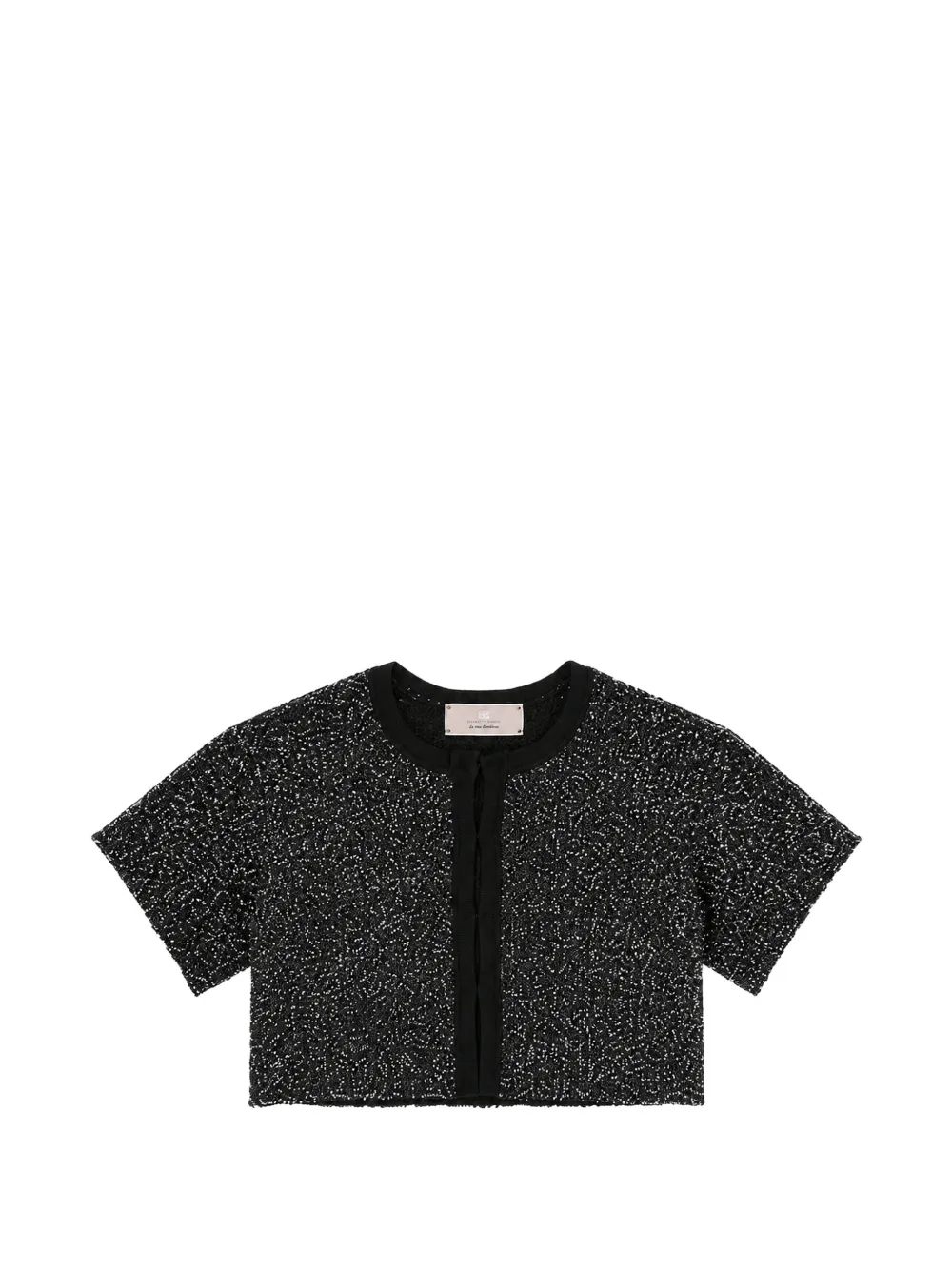 Elisabetta Franchi La Mia Bambina sequin-embellished cropped jacket - Nero