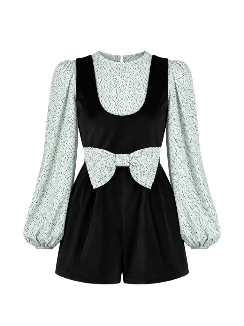 Elisabetta Franchi La Mia Bambina bow-detail polka-dot playsuit
