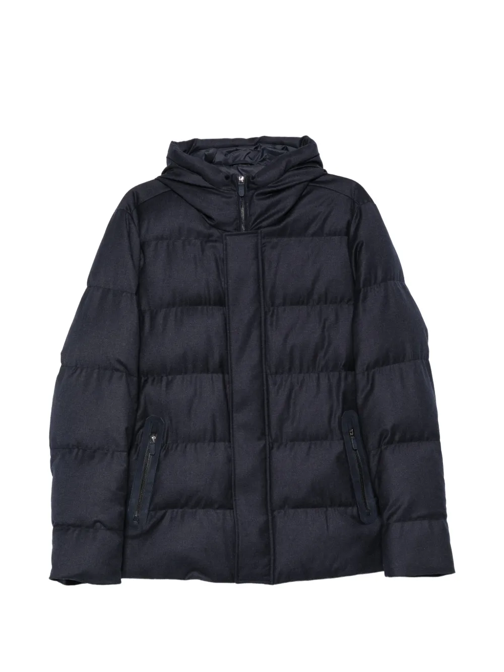 Alberto Gozzi hooded quilted wool jacket - Blu