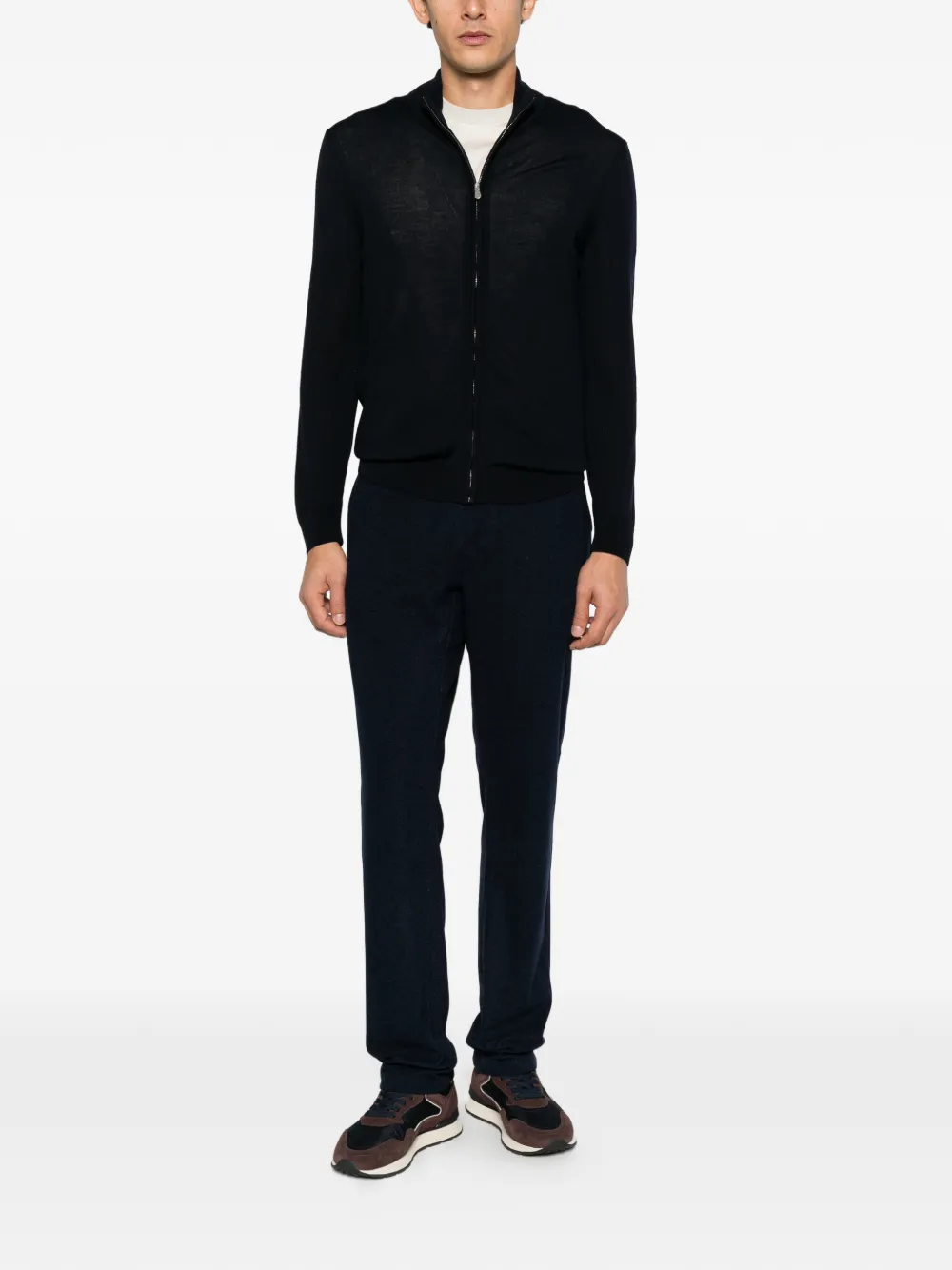 Alberto Gozzi zip-up wool cardigan - Blue