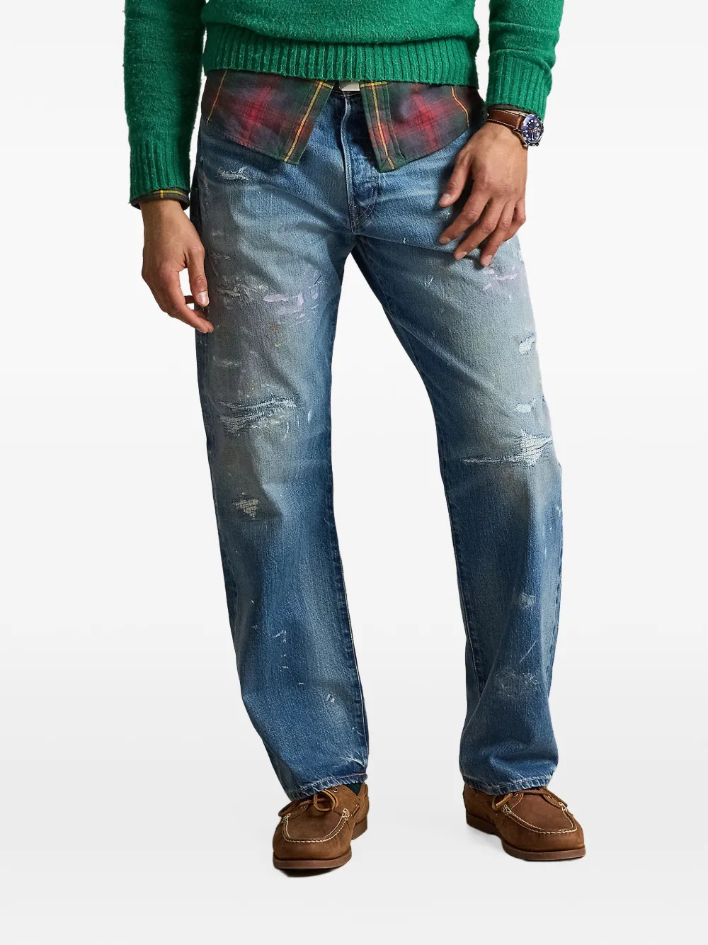 Polo Ralph Lauren Vintage Classic distressed jeans Blauw
