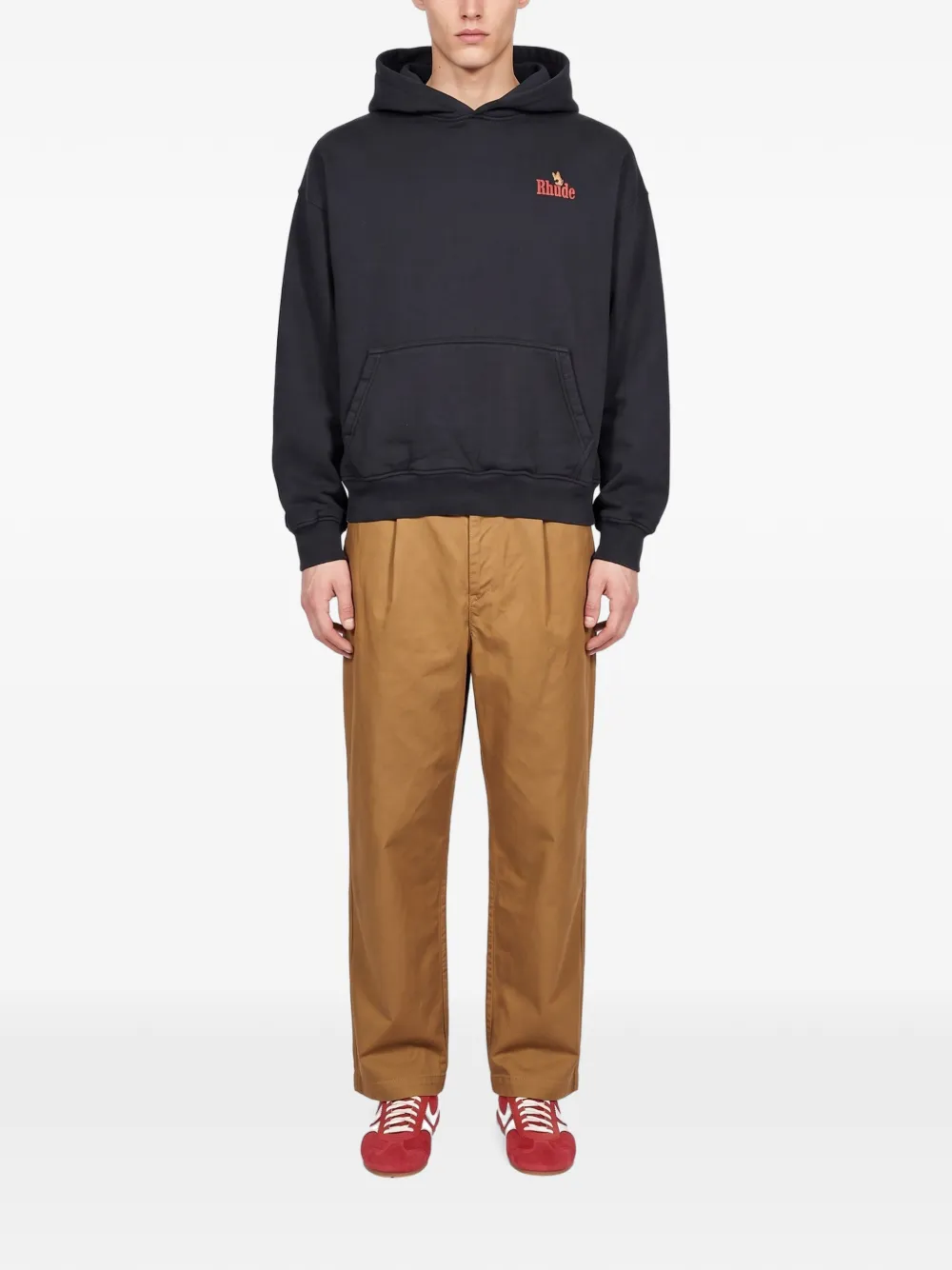 RHUDE American Spirit eagle-print hoodie Zwart