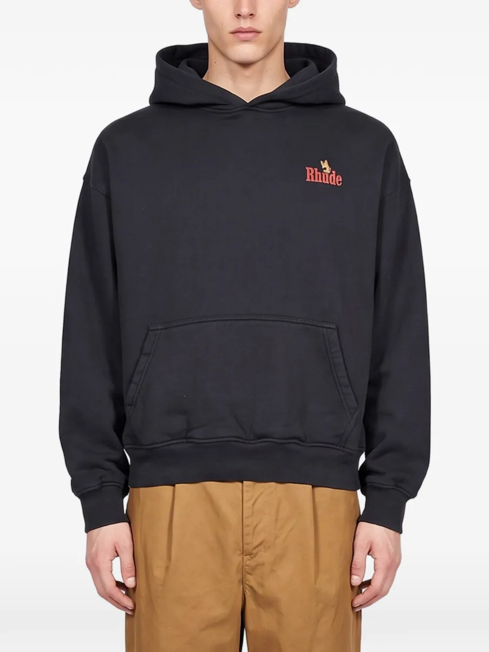 RHUDE American Spirit eagle-print hoodie Zwart