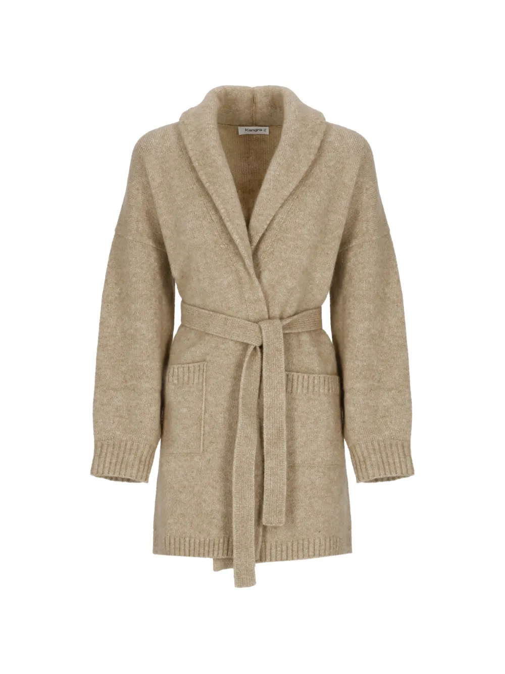 Kangra belted shawl-collar coat - Tons neutres Kangra belted shawl-collar coat - Tons neutres