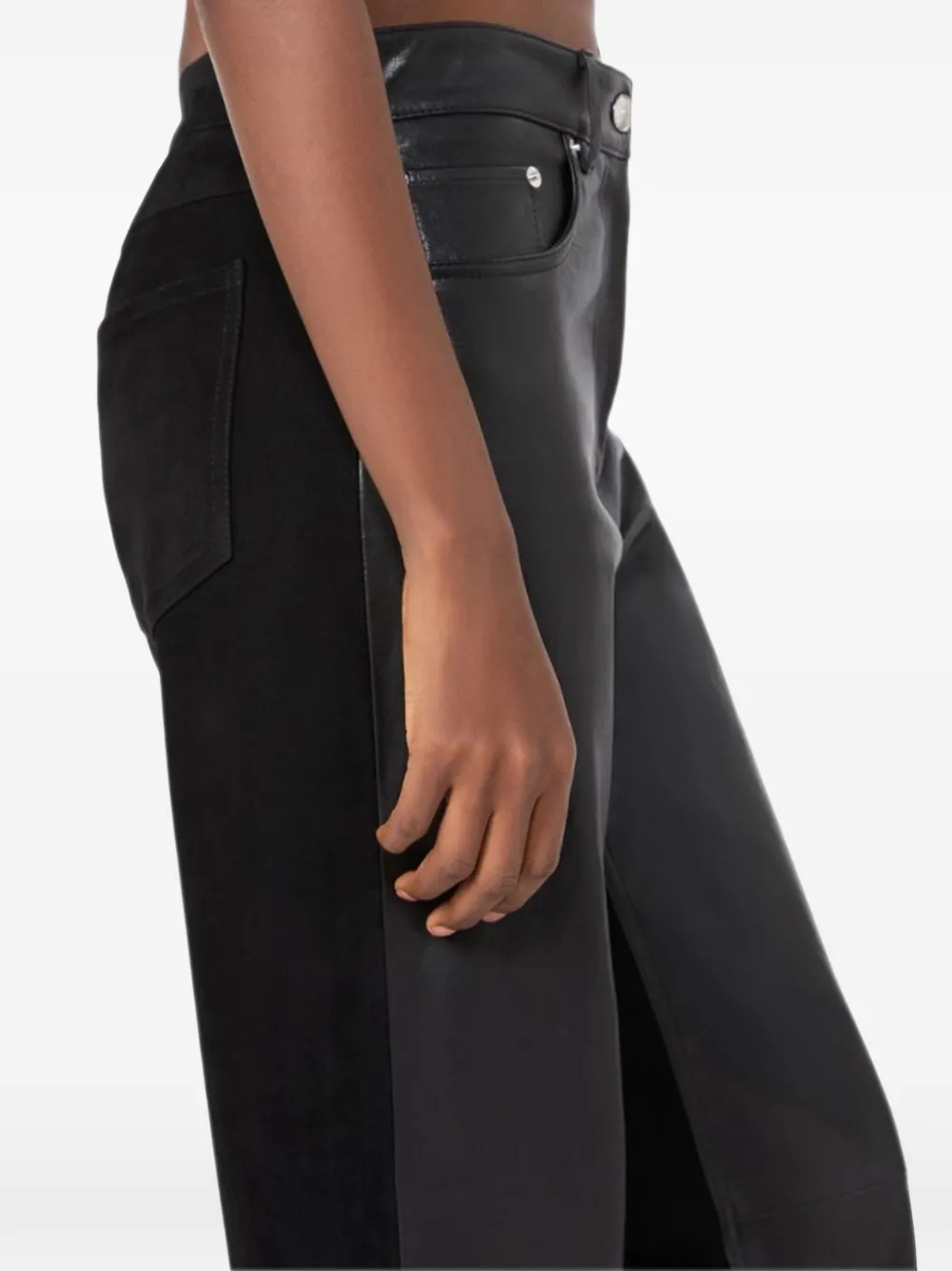 Sportmax panelled leather trousers Zwart