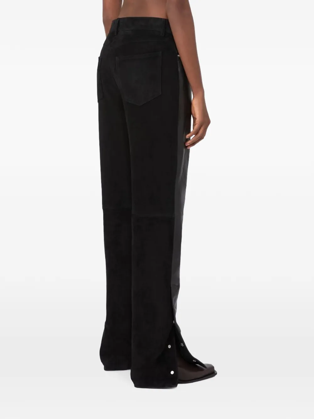 Sportmax panelled leather trousers Zwart
