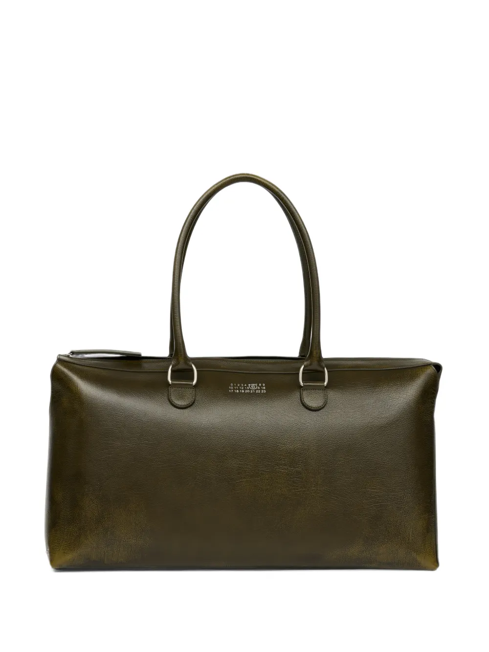 MM6 Maison Margiela Bauletto weekend bag crackled leather Groen