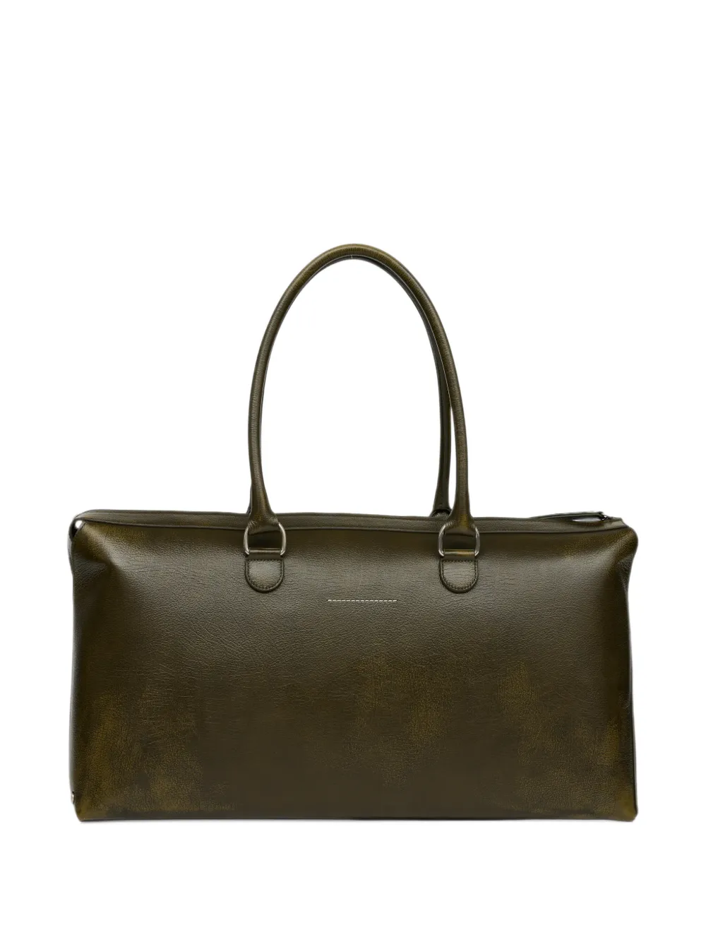 MM6 Maison Margiela Bauletto weekend bag crackled leather Groen