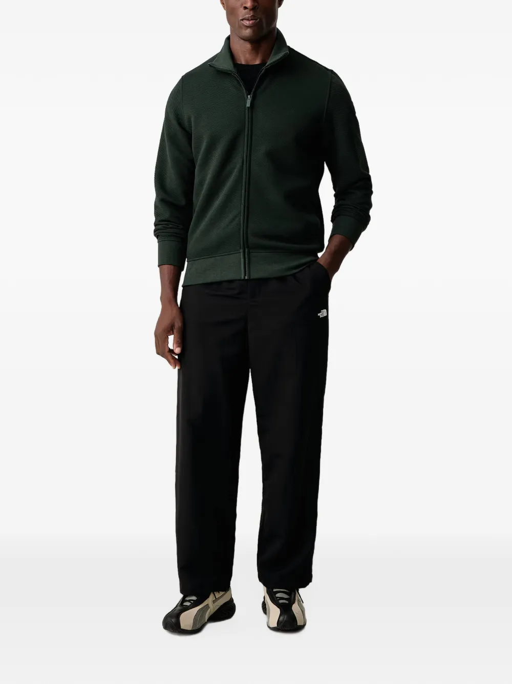 Colmar zip-up jacquard sweatshirt Groen