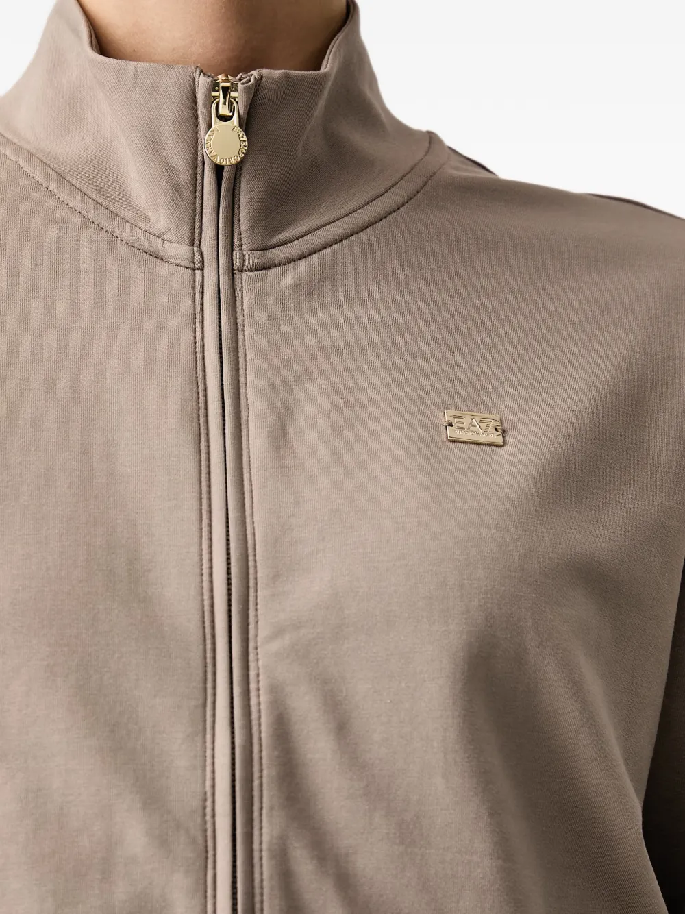 Ea7 Emporio Armani logo-plaque tracksuit Beige