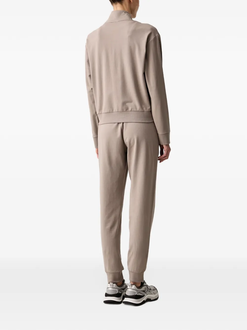 Ea7 Emporio Armani logo-plaque tracksuit Beige