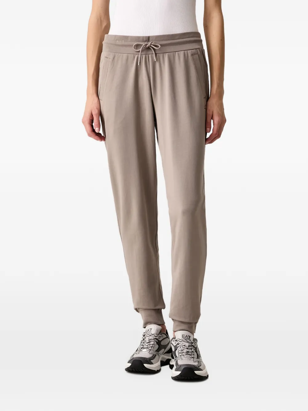 Ea7 Emporio Armani logo-plaque tracksuit Beige