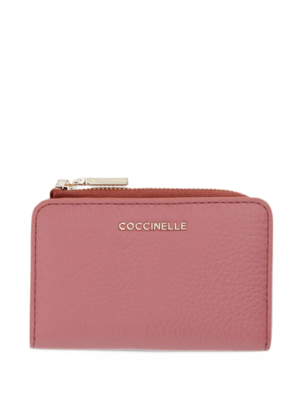 Coccinelle logo-plaque pebbled wallet - Rosa
