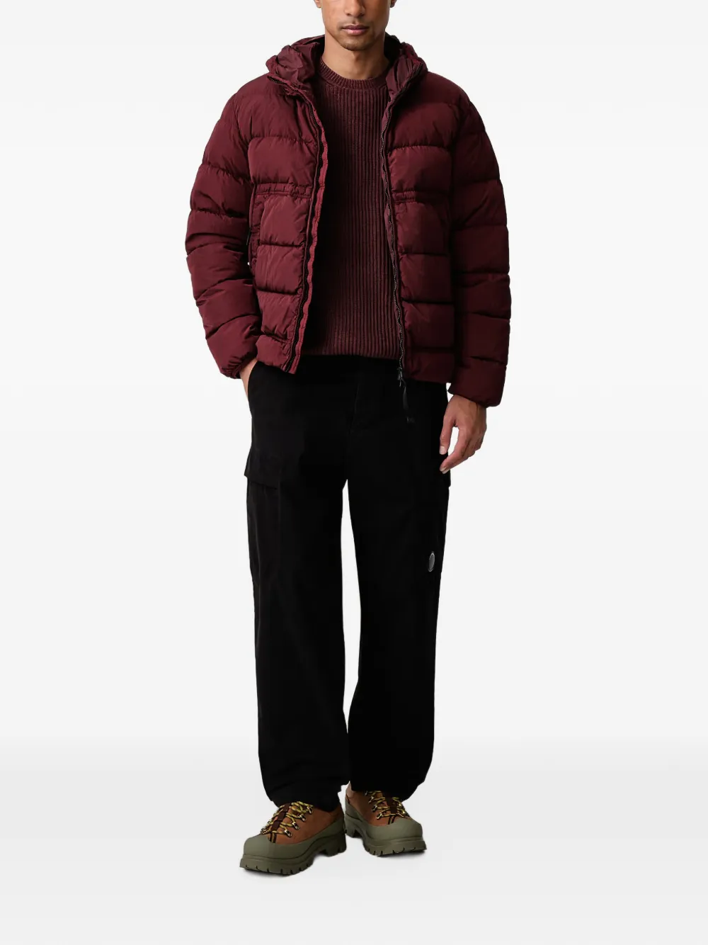 C.P. Company Chrome-R Goggle down jacket Rood