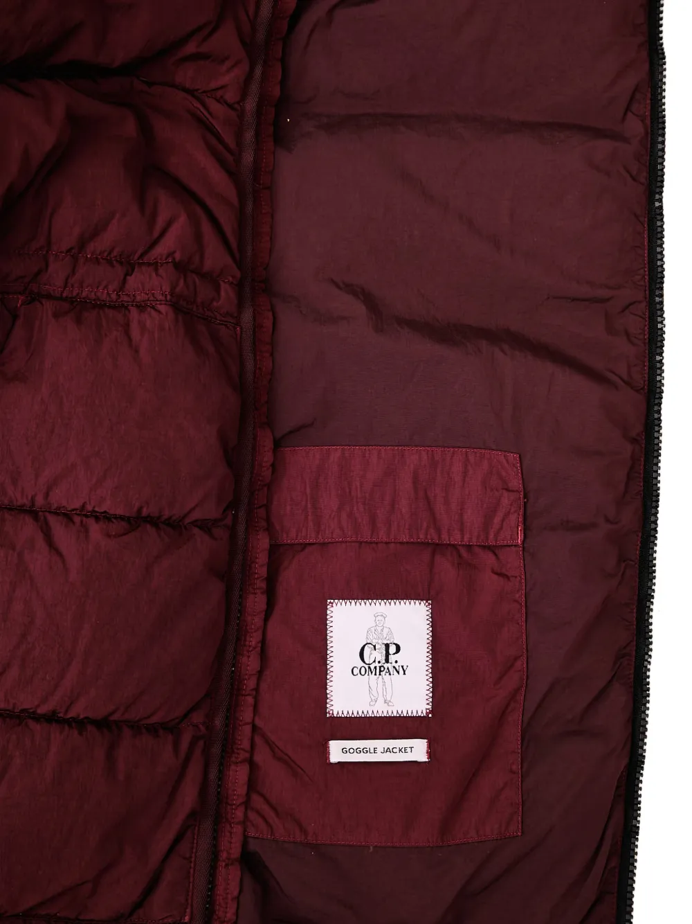 C.P. Company Chrome-R Goggle down jacket Rood