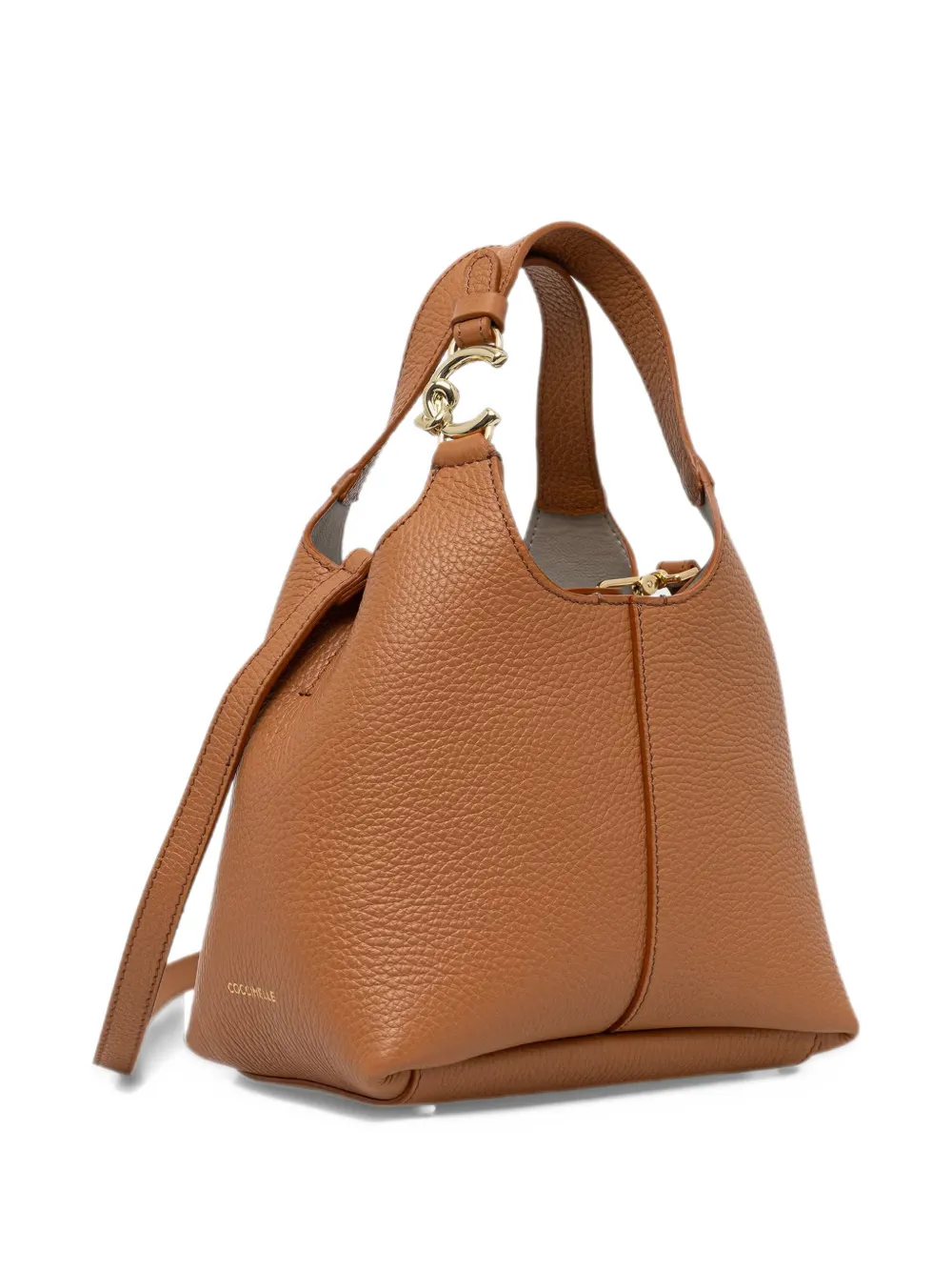 Coccinelle Kleine C-Easy leren shopper met textuur Bruin