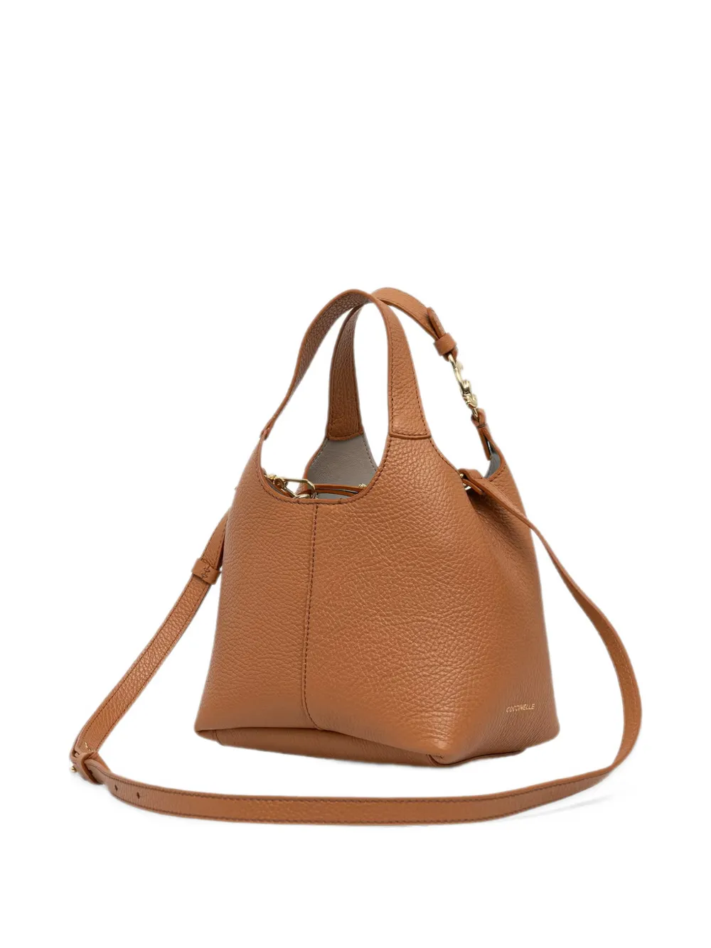Coccinelle Kleine C-Easy leren shopper met textuur Bruin