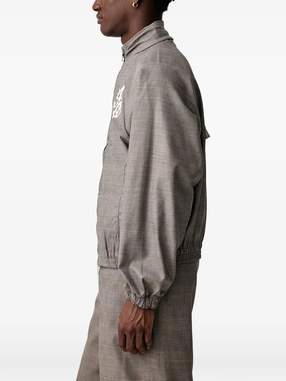 Filling Pieces embroidered-logo jacket Grijs