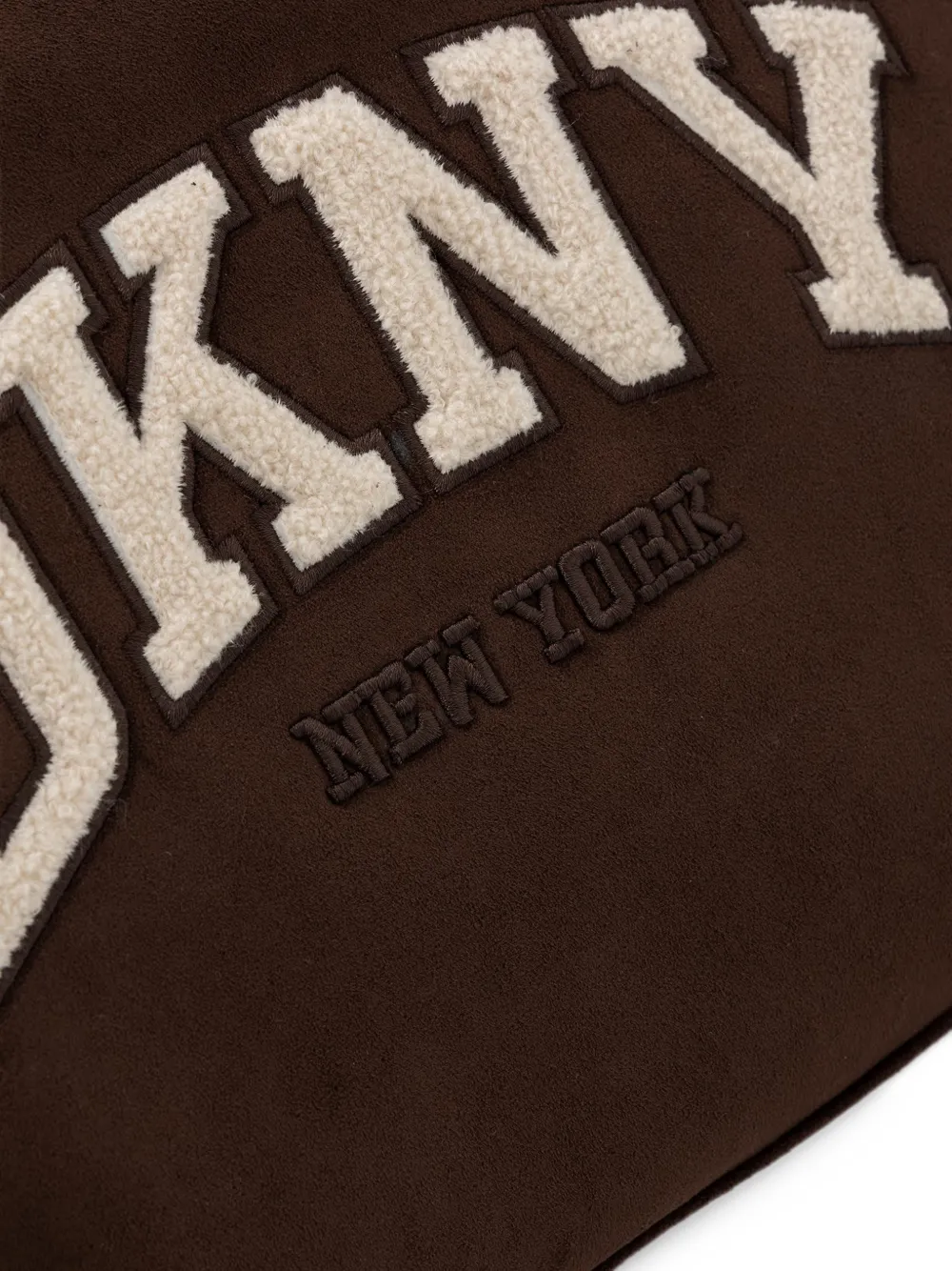 DKNY Hadlee logo-appliqué shearling-trim tote bag Bruin
