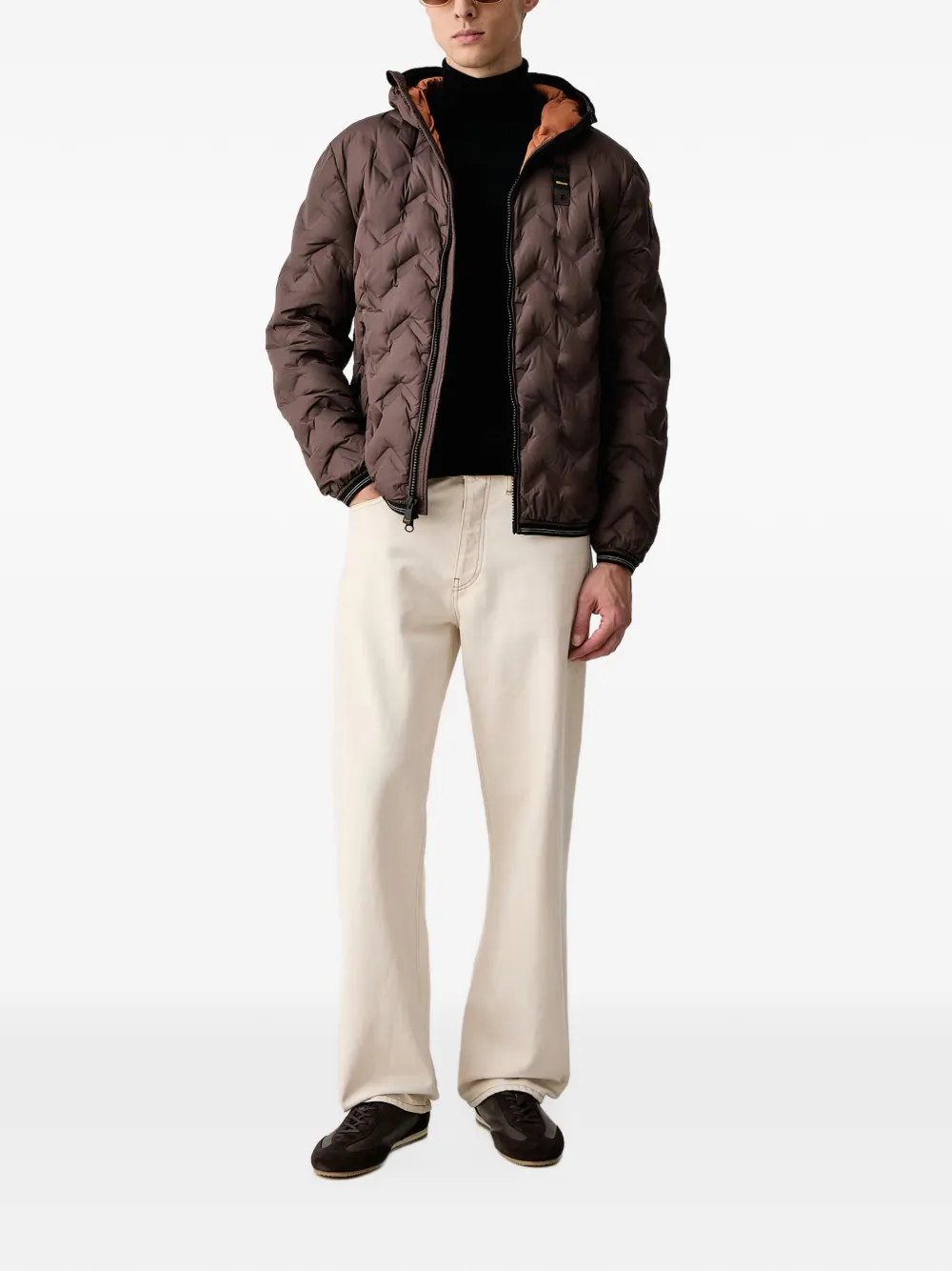 Blauer chevron-quilted hooded jacket Bruin