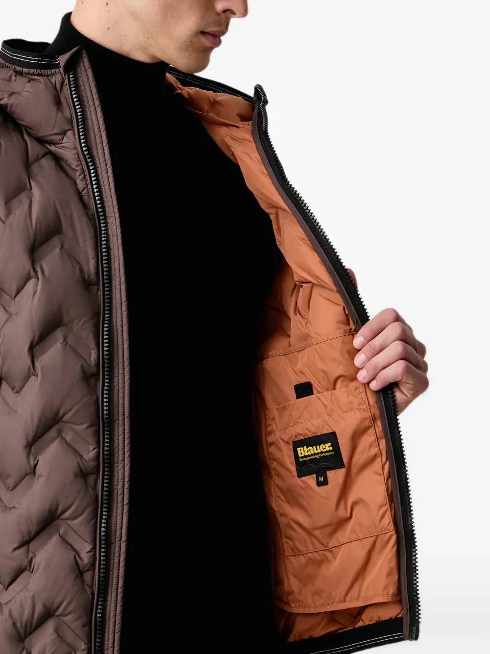 Blauer chevron-quilted hooded jacket Bruin