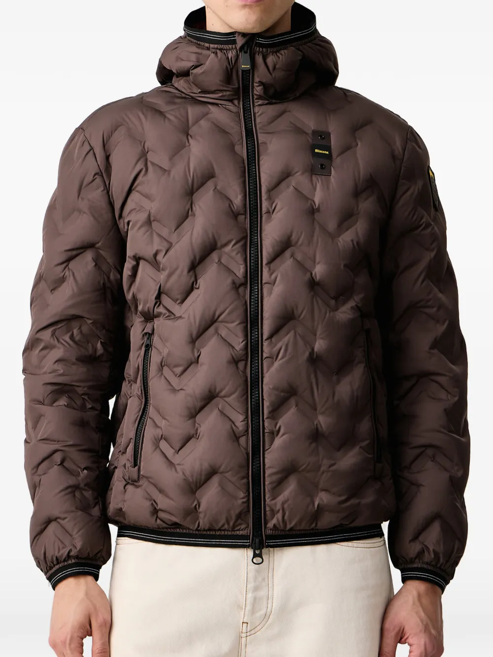 Blauer chevron-quilted hooded jacket Bruin