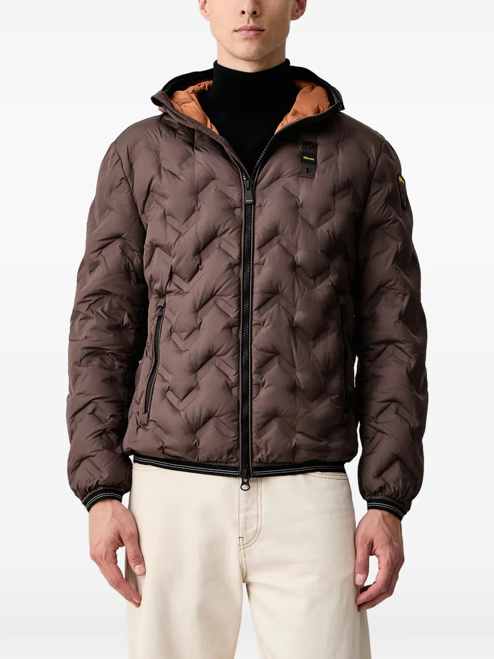 Blauer chevron-quilted hooded jacket Bruin
