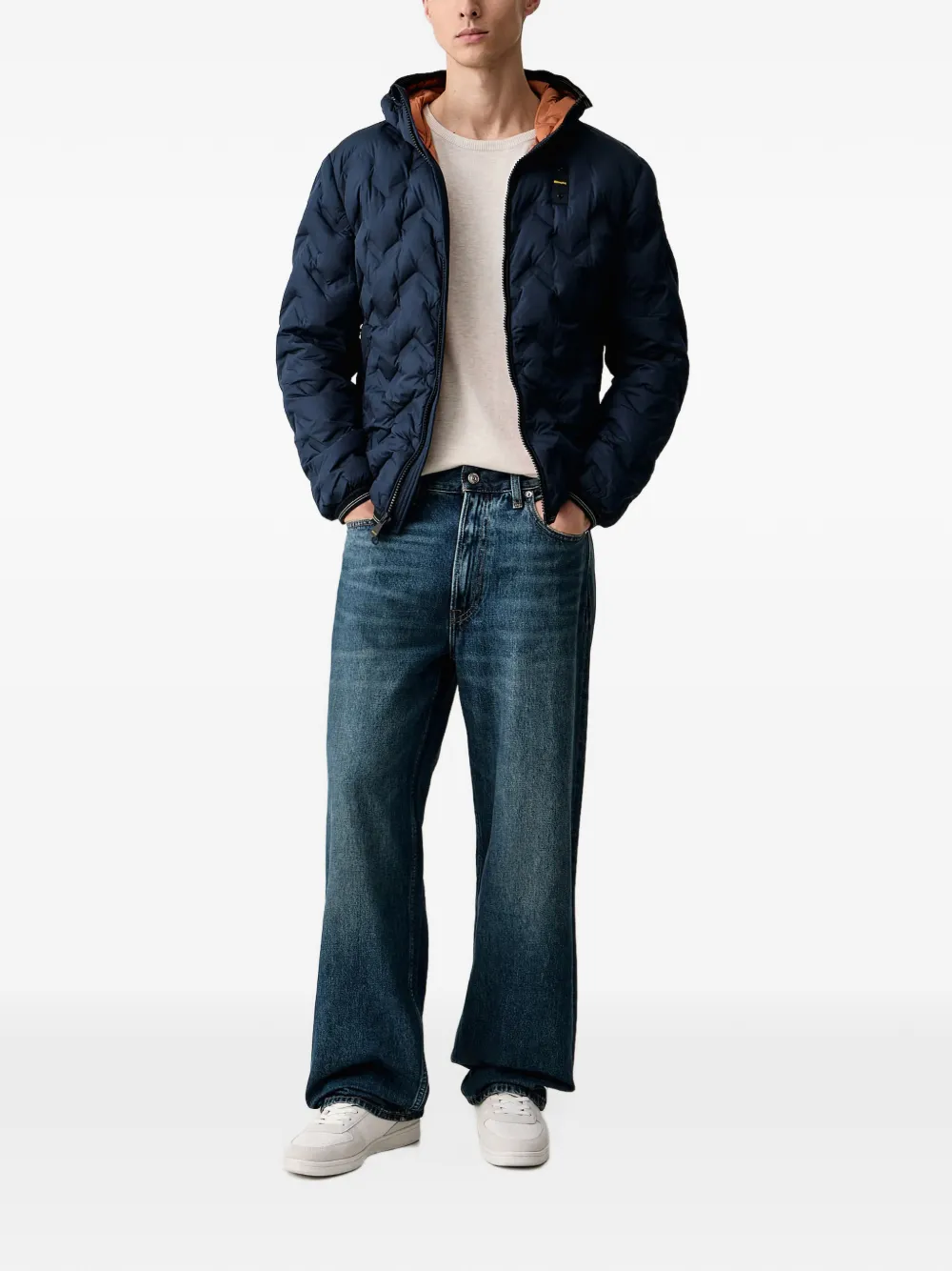 Blauer Piery quilted hooded jacket Blauw