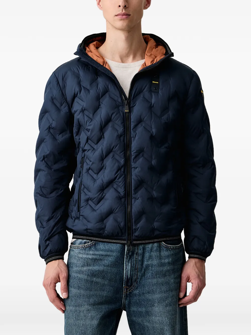 Blauer Piery quilted hooded jacket Blauw
