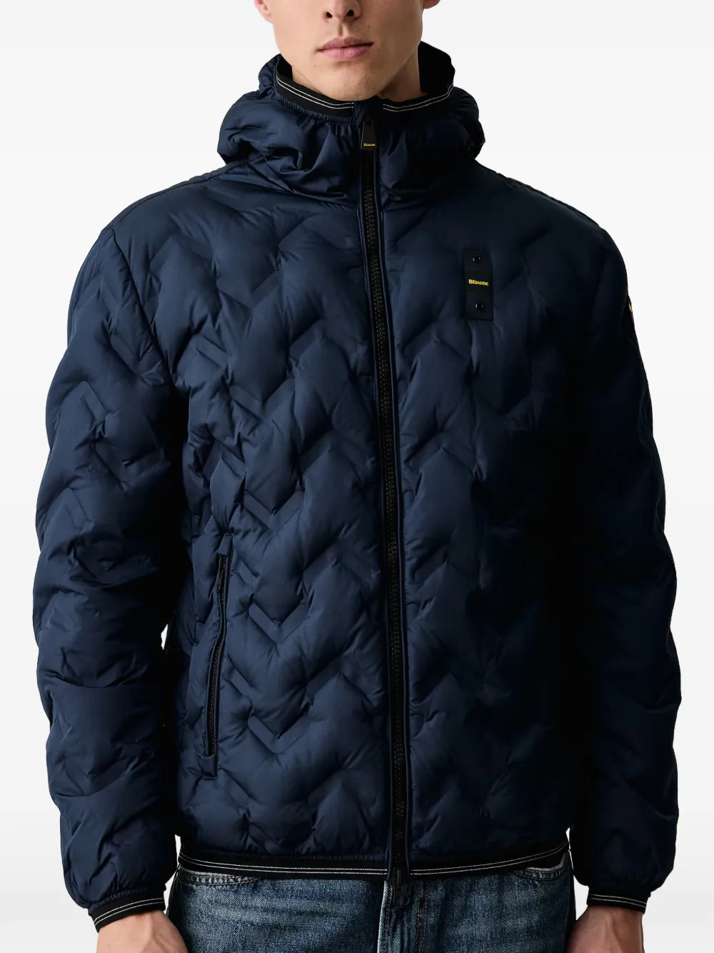 Blauer Piery quilted hooded jacket Blauw