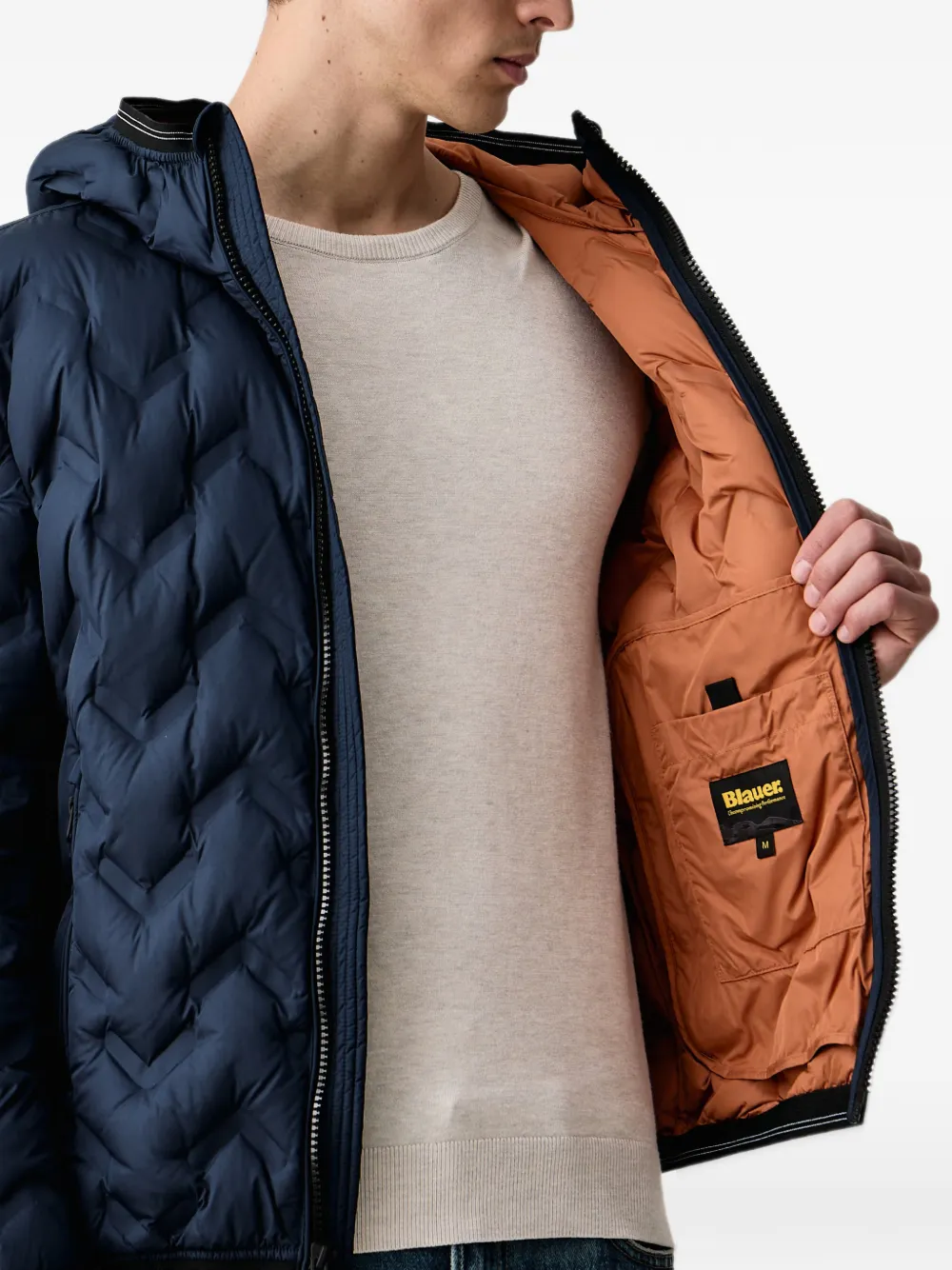 Blauer Piery quilted hooded jacket Blauw