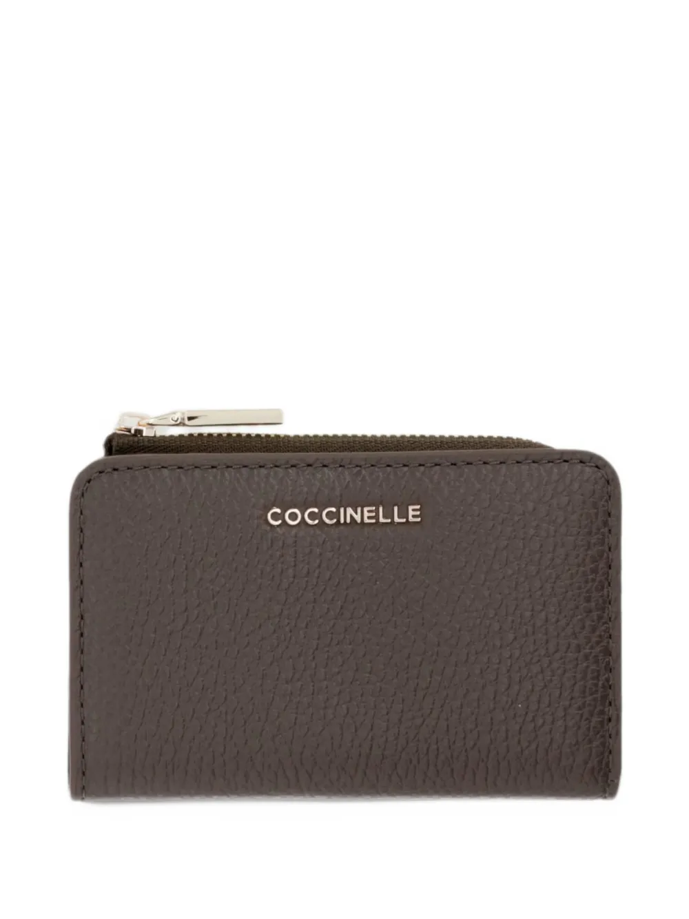 Coccinelle logo-print grained-leather wallet - Marrone